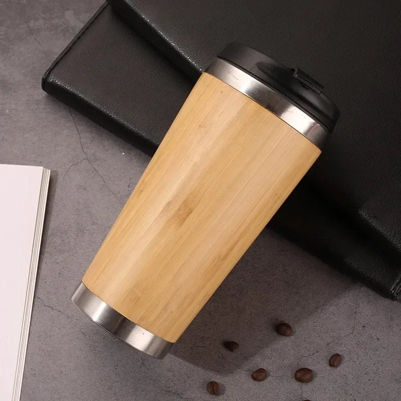 Eco Friendly Stainless Steel Bamboo Vacuum Flask
