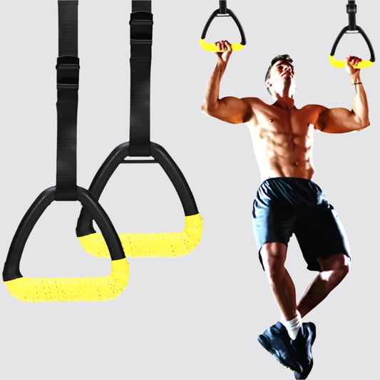 Gymnastic Rings Pull up Handle Rings with Adjustable Straps