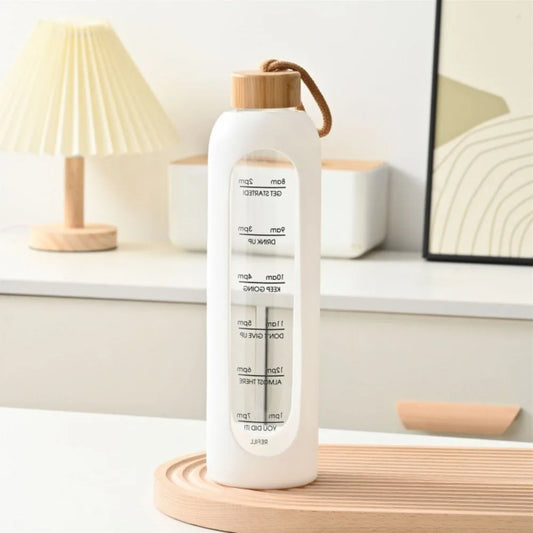 Eco Friendly 32oz 1L Milestone Glass Water Bottle